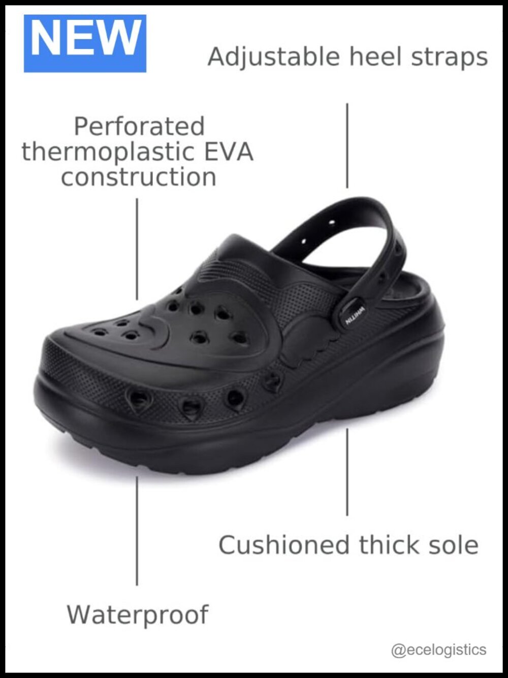 Thick Sole Cushioned Garden Clogs, Easy Slip On, Breathable, Washable, Quick